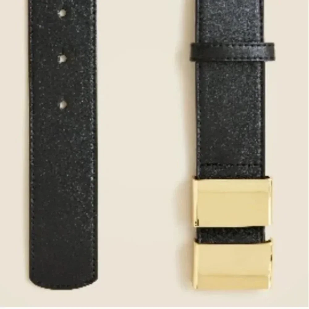 J. Crew Double Buckle Belt in Italian Leather – Black – Size M – NWT - Picture 2 of 4